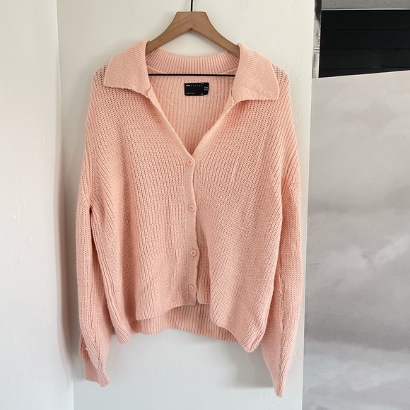 ASOS Sweaters - ASOS Design Cardigan Sweater Womens Size 10 Button V Neck Collar Slouchy Ribbed